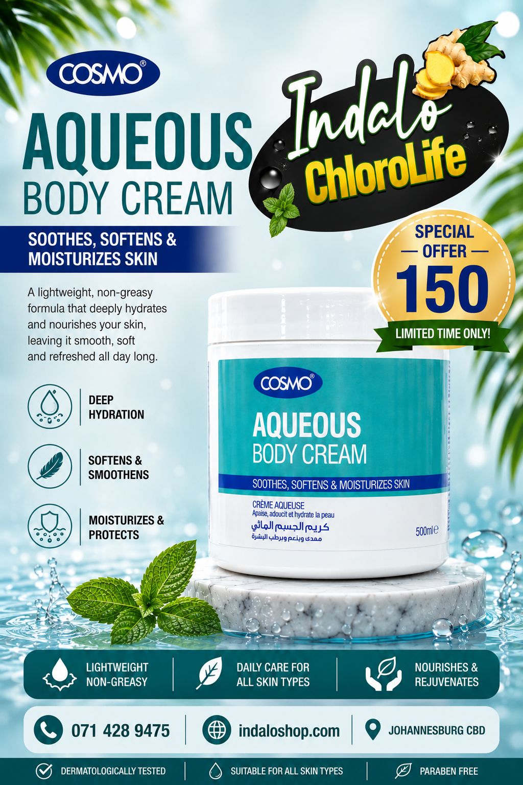 aqueous body cream